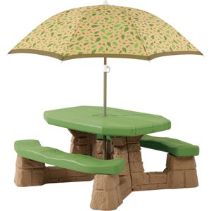 Step2 Naturally Playful Picknicktafel voor 6 kinderen met parasol | Picknick set voor kind van plastic / kunststof