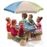 Step2 Naturally Playful Picknicktafel met Parasol groen/blauw