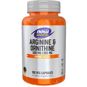 Now Foods - Arginine & Ornithine - Voedingssupplement - 100 Capsules - Vegan