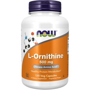 Now Foods L-Ornithine 500 mg aminozuur vegetarisch veganistisch, 120 capsules