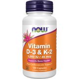 Now Foods - Vitamine D3 & K2 - 120 Vegicaps