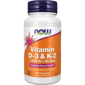 Now Foods - Vitamine D3 & K2 - 120 Vegicaps