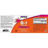 NOW Foods Vitamine B 1 100mg ( tabletten)