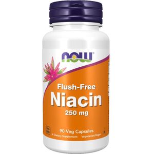 Now Foods Spoelvrije Niacine 250 mg - 90 plantaardige capsules