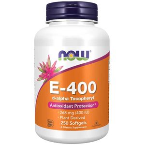 Now Foods - Vitamine E 400IU D-Alpha Tocopheryl - 250 Softgels