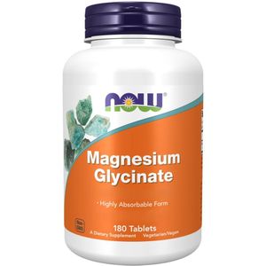 Now Foods Magnesium Glycinaat - 180 Tabletten - Ondersteunt Spierfunctie