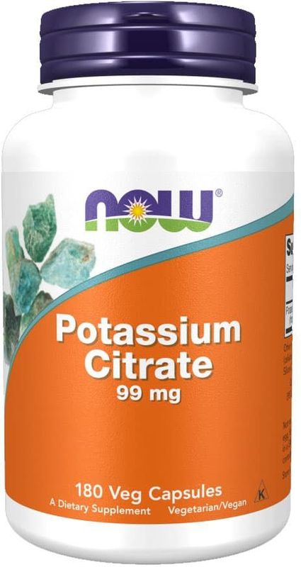Potassium citrate 99mg 180 capsules - kaliumcitraat voor een normale spierfunctie | NOW