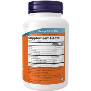 Ultra Omega 3, Enteric Coating - 180 softgels - Now Foods  - Visolie - Voedingssupplement