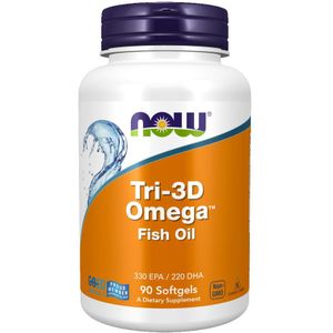 Now Foods - Tri-3D Omega Fish Oil - Visolie - 90 Softgels - 330 EPA en 220 DHA per capsule