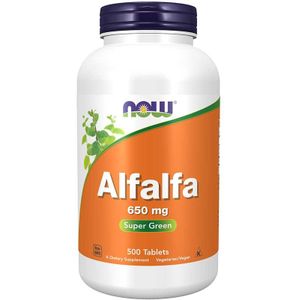 NOW FOODS - Alfalfa 650mg - 500 Tabletten - Rijk aan Vitamines en Mineralen