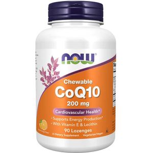 Now Foods - CoQ10 200mg - Lozenges - 90 stuks - Met Vitamine E