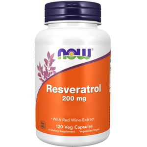 Now Foods - Resveratrol - Voedingssupplement - 200 mg - 120 Plantaardige Capsules
