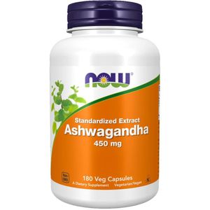 Now Foods - Gestandaardiseerd Extract Ashwagandha - 450 mg - 180 Plantaardige Capsules
