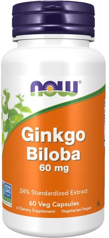Now Foods - Ginkgo Biloba - 60 mg - 60 Plantaardige Capsules