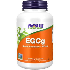 Now Foods, EGCg 400 mg, extract van groene thee, 180 capsules, glutenvrij, vegetarisch/veganistisch