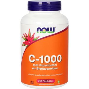 Now Foods - Vitamine C-1000 met Rozenbottel & Bioflavonoïden - Geschikt voor Vegetariërs en Veganisten - 250 Tabletten