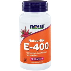 Now Foods - 100% Natuurlijke Vitamine E-400 met Gemengde Tocoferolen - Antioxidant - 100 Softgels