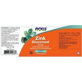 NOW Zink Gluconaat 50 mg - 100 Tabletten  - Mineralen