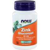 NOW Zink Gluconaat 50 mg - 100 Tabletten  - Mineralen