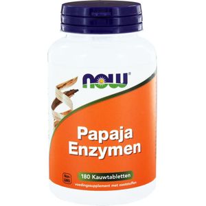 NOW Papaya enzymen kauwtabletten  180 kauwtabletten