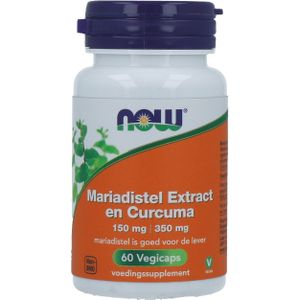 NOW Silymarine/mariadistel extract en curcuma  60 Vegetarische capsules