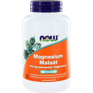 NOW Magnesium malaat 115 mg 180 tabletten