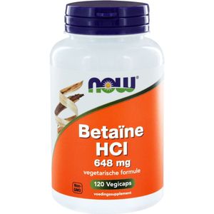 NOW Betaïne HCl 648 mg Capsules - Ondersteunt Normaal Metabolisme