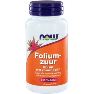 Now Foods - Foliumzuur 800 μg - Met Vitamine B12 - 250 Tabletten