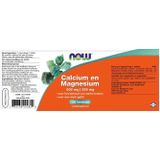 Now Foods - Calcium & Magnesium - 500 mg Calcium / 250 mg Magnesium per Tablet - 100 Tabletten