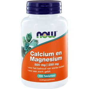 Now Foods - Calcium & Magnesium - 500 mg Calcium / 250 mg Magnesium per Tablet - 100 Tabletten