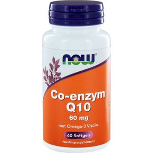NOW Co-enzym Q10 60mg + omega-3 (60 softgels)