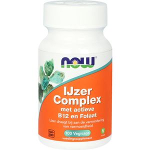 NOW  IJzer complex met actieve B12 en Folaat - 100 vcaps