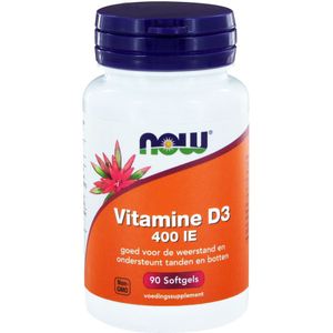 NOW Vitamine D3 400IE (90 softgels)