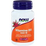 Now Foods - Vitamine D3 1000 IE - Belangrijk voor Immuunsysteem en Spierwerking - 90 Softgels