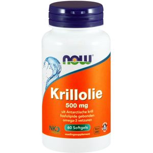 Now Foods - Krillolie 500 mg - Rijk aan Omega-3 Vetzuren -  60 Softgels