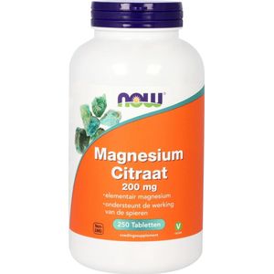 Magnesium citraat 200 mg 250 tabletten - Voedingssupplement