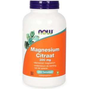 Magnesium citraat 200 mg 250 tabletten - Voedingssupplement