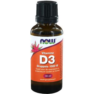 NOW Vitamine D3 Druppels 1000Ie 30 ml