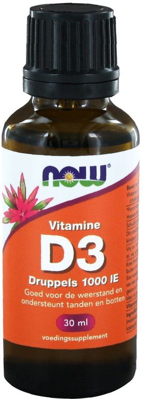Vitamine D-3 druppels 1000 IE (30 ml) - Now Foods