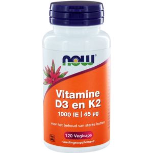 Now Vitamine d3 en k2 120 capsules