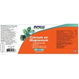 NOW  Calcium en Magnesium met D3 en K2 - 180 capsules