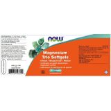 Now Foods - Magnesium Trio Softgels - Magnesium Citraat / Bisglycinaat / Malaat - 90 tabletten
