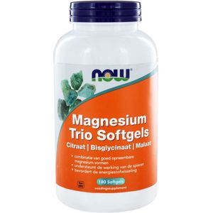 NOW Magnesium Trio Softgels - Oplossing in Olie - Voor Spieren en Zenuwstelsel