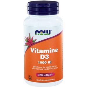 NOW Vitamine D3 1000IE (360 softgels)