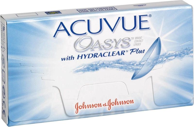 Johnson & Johnson Acuvue Oasys (6er Packung) 2-Wochen-Linsen (0.5 dpt & BC 8.4) mit UV-Schutz