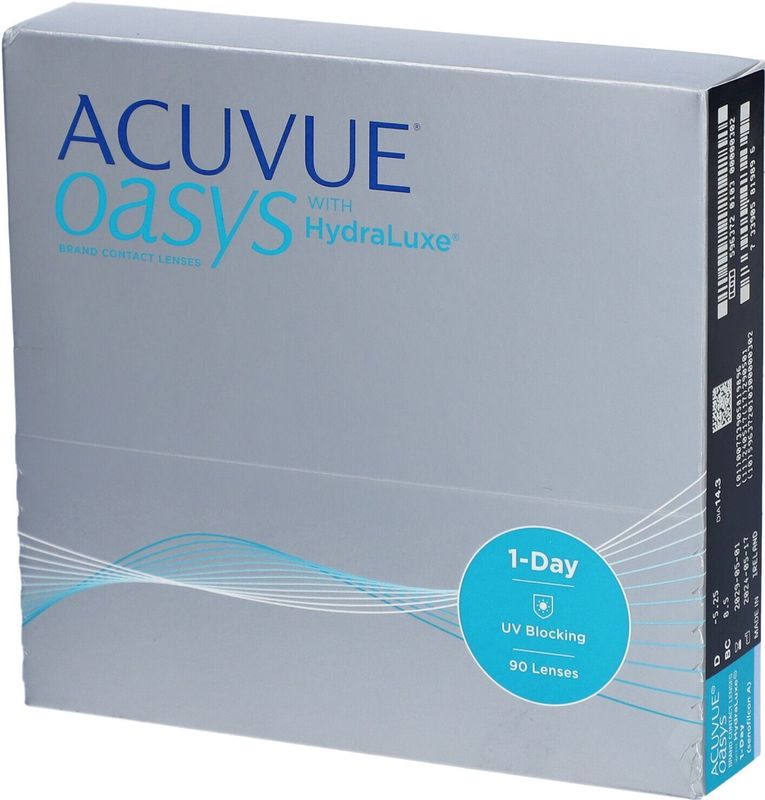 -5.25 - ACUVUE® OASYS 1-Day WITH HYDRALUXE - 90 pack - Daglenzen - BC 8.50 - Contactlenzen
