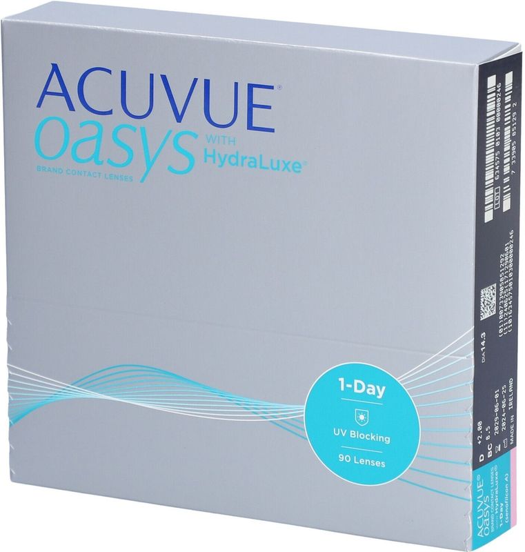 +2.00 - ACUVUE® OASYS 1-Day WITH HYDRALUXE - 90 pack - Daglenzen - BC 8.50 - Contactlenzen