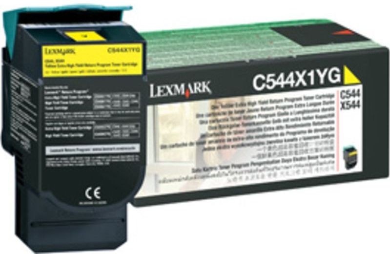Lexmark C544, C546, X544, X546 4K gele retourpr. cartr.