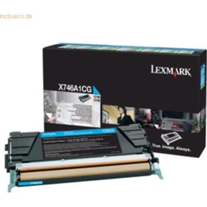 Lexmark X746A1CG tonercartridge 1 stuk(s) Origineel Cyaan