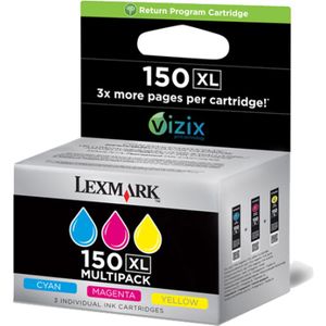 Lexmark 150XL multipack C/M/Y (Opruiming) kleur (14N1807E) - Inktcartridge - Origineel Hoge Capaciteit
